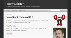Desktop Screenshot of blog.bossylobster.com